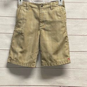 L Boys Quiksilver Tan Plaid Shorts